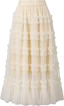 Amazon.com: kydely Tulle Skirts for Women Long Pleated Flowy